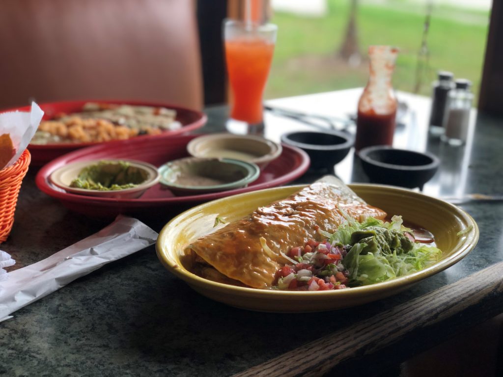 Best Mexican Food in Walterboro! Californiano Burrito and Combination #25 with enchilada and burrito, rice and beans.